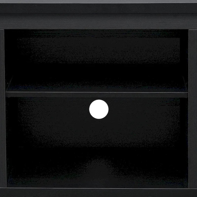 TV Stand with Glass Door Cabinets for TVs up to 80" | Modern Finish