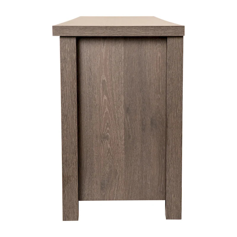 TV Stand with Glass Door Cabinets for TVs up to 80" | Modern Finish