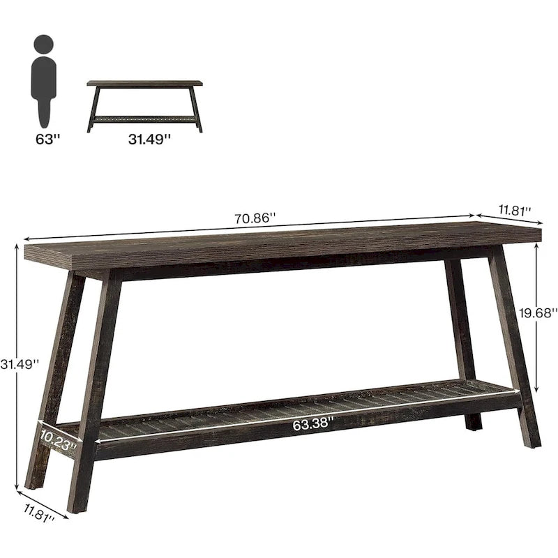 Farmhouse 70.9 Inches Console Entryway Table