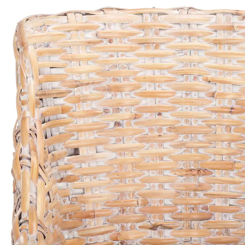 Rattan Wicker Wingback Armchair with Cotton Cushion | Fully Assembled