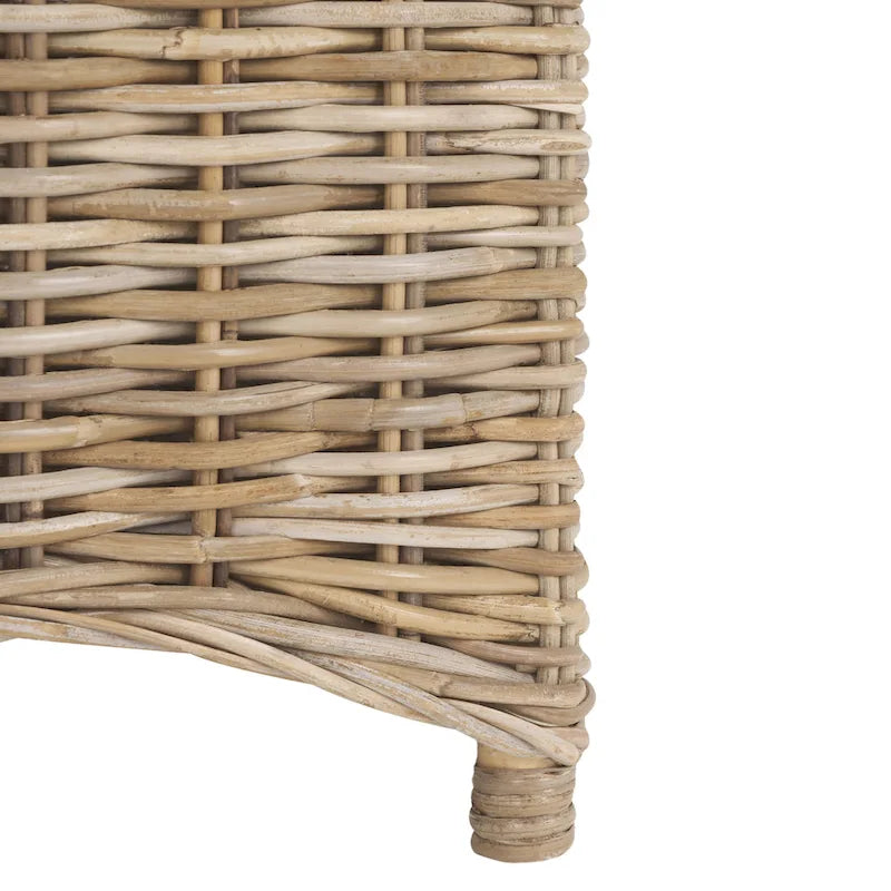 Rattan Wicker Wingback Armchair with Cotton Cushion | Fully Assembled