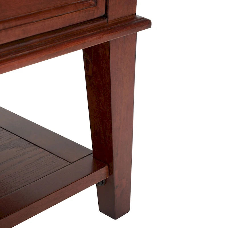 Shaker Style Pine Wood Coffee Table with 3 Drawers and Lower Shelf