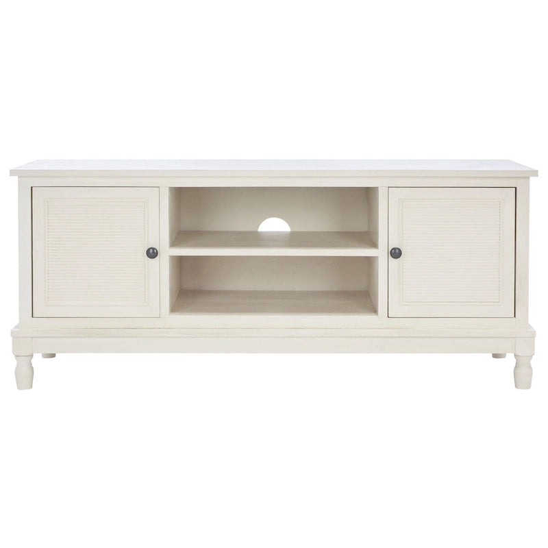 2-Door 1-Shelf Media Stand with Striated Door Detail | Distressed Finish