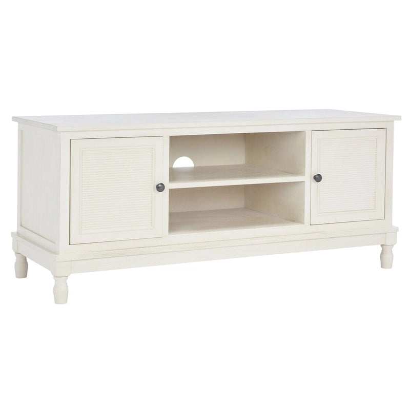 2-Door 1-Shelf Media Stand with Striated Door Detail | Distressed Finish