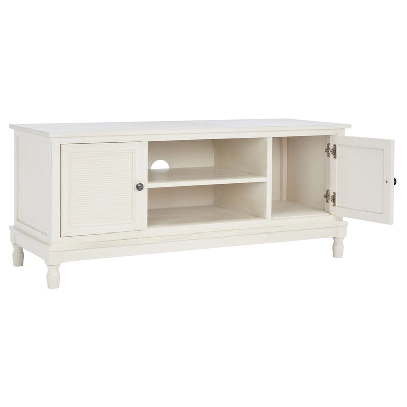 2-Door 1-Shelf Media Stand with Striated Door Detail | Distressed Finish