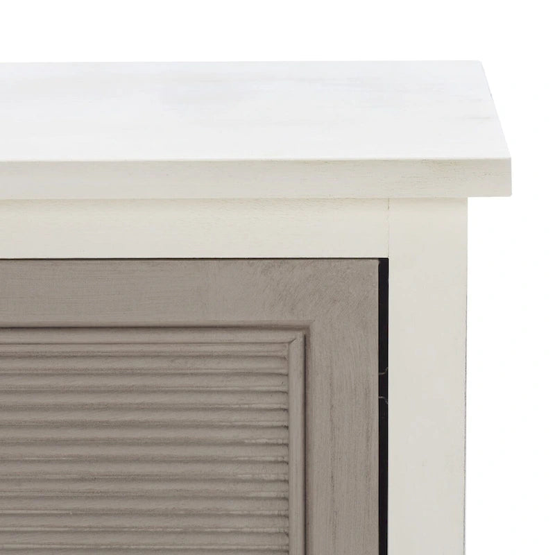 2-Door 1-Shelf Media Stand with Striated Door Detail | Distressed Finish