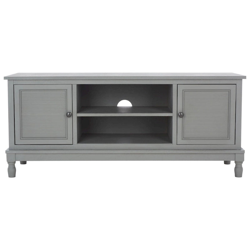 2-Door 1-Shelf Media Stand with Striated Door Detail | Distressed Finish