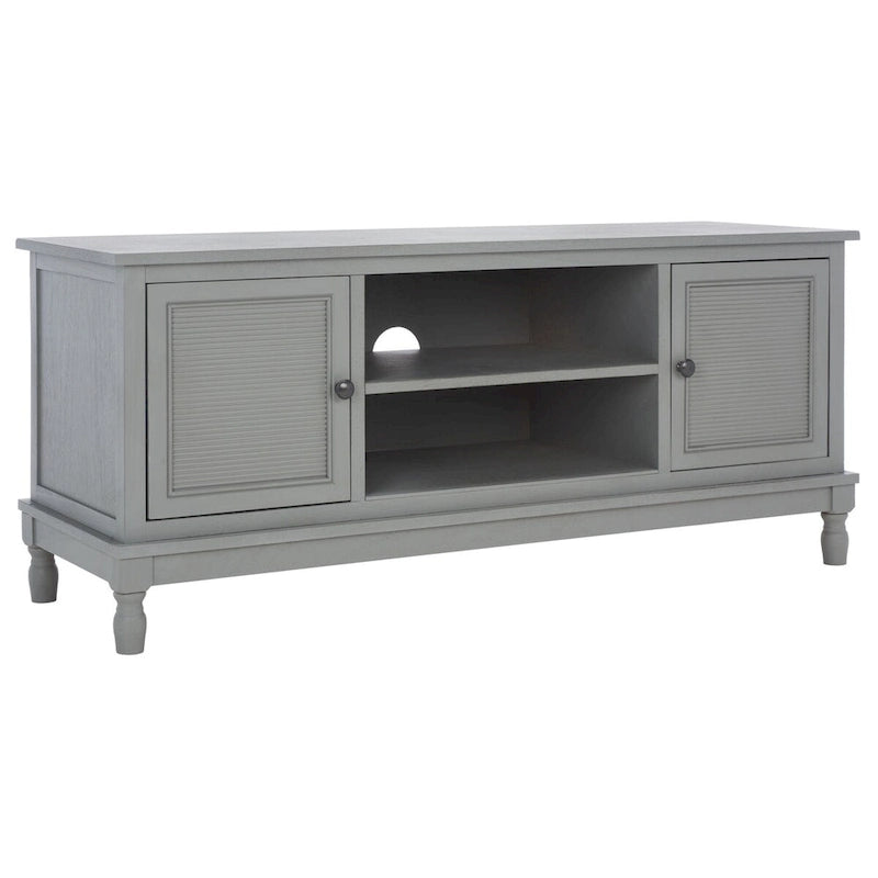 2-Door 1-Shelf Media Stand with Striated Door Detail | Distressed Finish