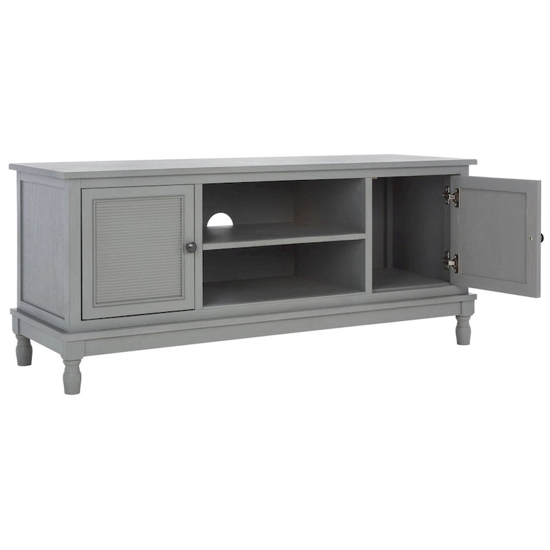 2-Door 1-Shelf Media Stand with Striated Door Detail | Distressed Finish