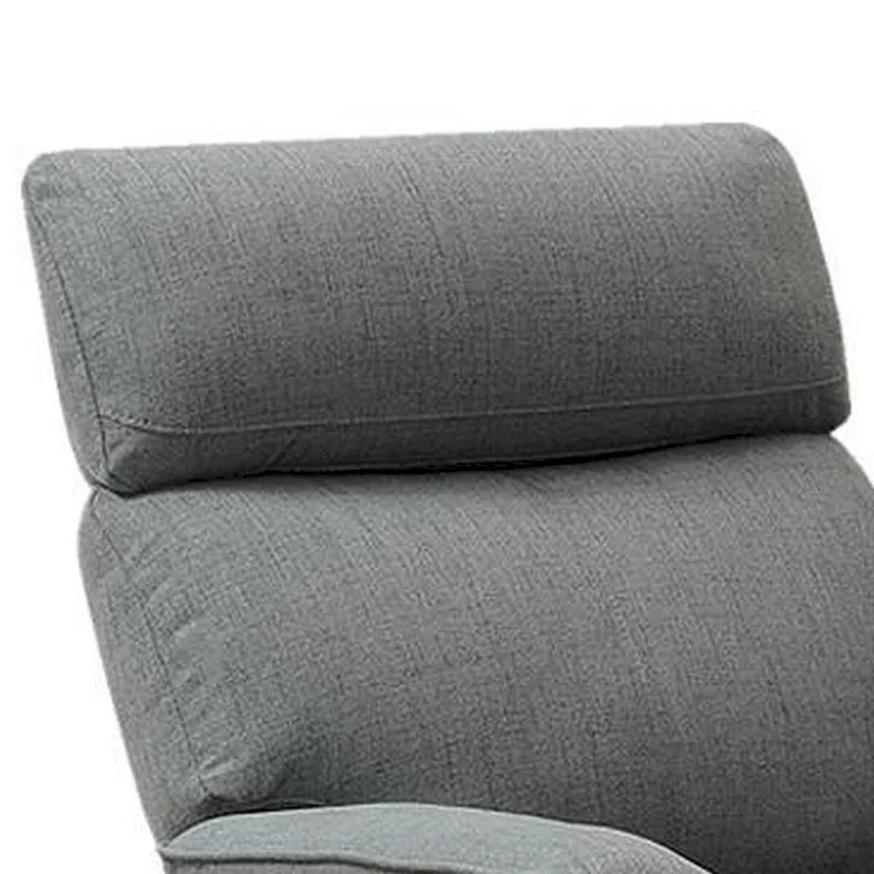 Manual Recliner Chair with Burlap Upholstery and Channel Tufted Headrest