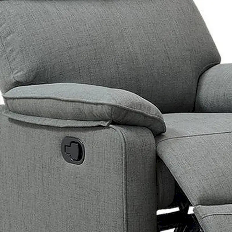 Manual Recliner Chair with Burlap Upholstery and Channel Tufted Headrest