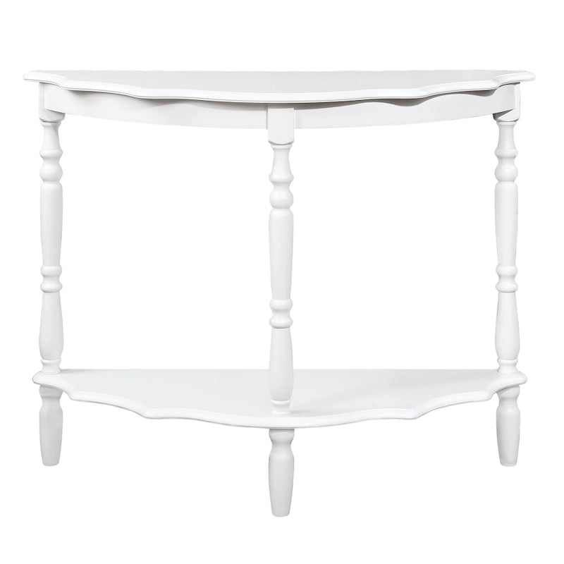 Retro Half-Moon Console Table with Open Shelf