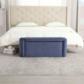 Bedroom End Bench,Upholstered Fabric Storage Ottoman with Safety Hinge, Entryway Padded Footstool,